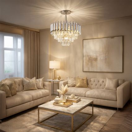 Brilagi - Takplafond ECLIPSE 5xE14/10W/230V Ø 38 cm, silverfärgad