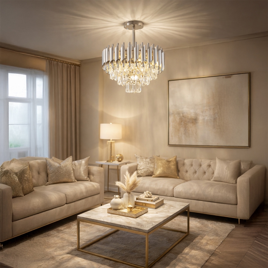 Brilagi - Takplafond ECLIPSE 5xE14/10W/230V Ø 38 cm, silverfärgad