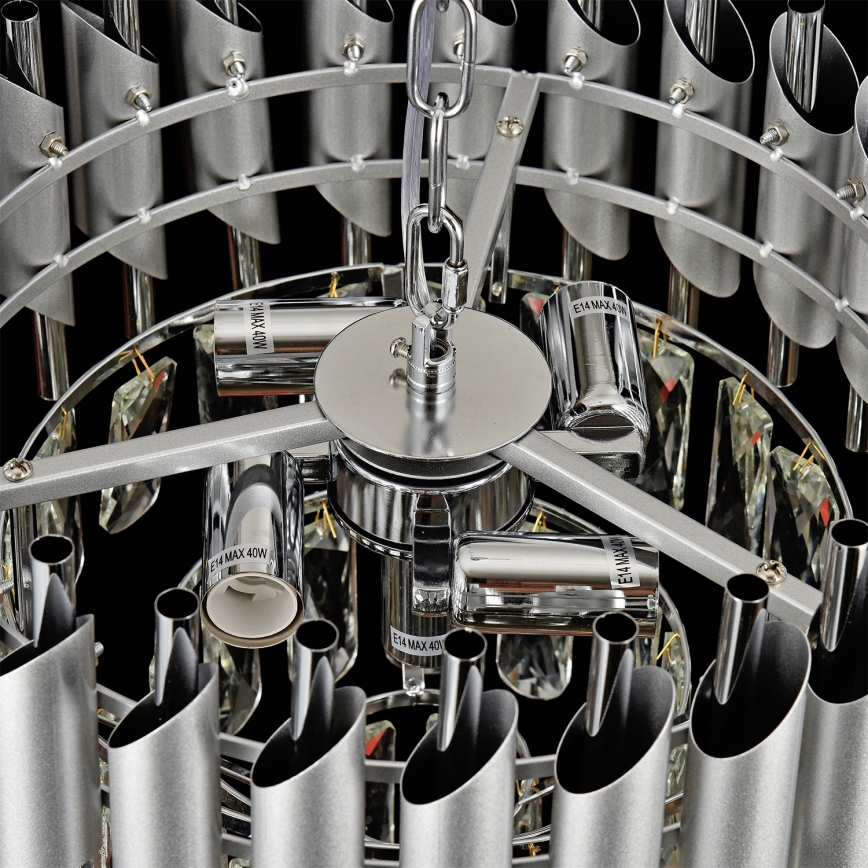 Brilagi - Takplafond ECLIPSE 5xE14/10W/230V Ø 38 cm, silverfärgad