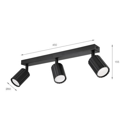 Brilagi - Takspot CRISPINA 3xGU10/10W/230V svart