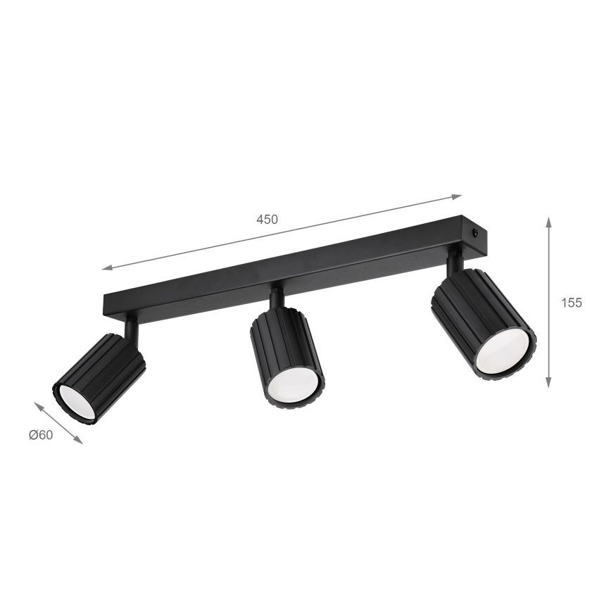 Brilagi - Takspot CRISPINA 3xGU10/10W/230V svart