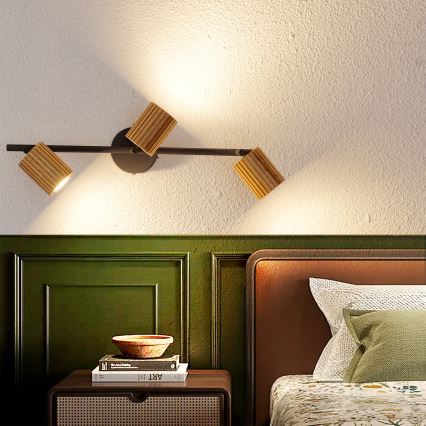 Brilagi - Takspot MODERN WOOD 3xGU10/8W/230V trä/svart