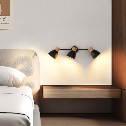 Brilagi - Takspot ODENSE 3xE14/10W/230V trä/svart