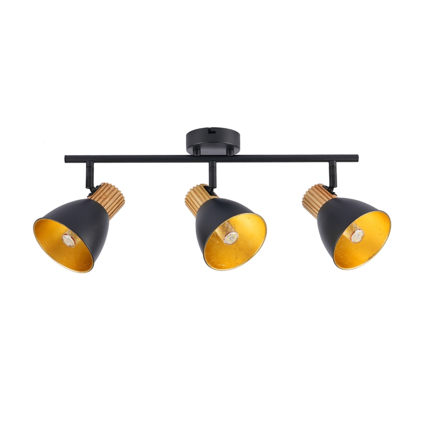 Brilagi - Takspot ODENSE 3xE14/10W/230V trä/svart