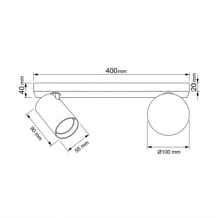 Brilagi - takspot SELE BALL 1xGU10/30W/230V + 1xG9/10W beige