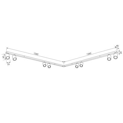 BRILAGI - Takspot SELE LONG 8xGU10/30W/230V beige