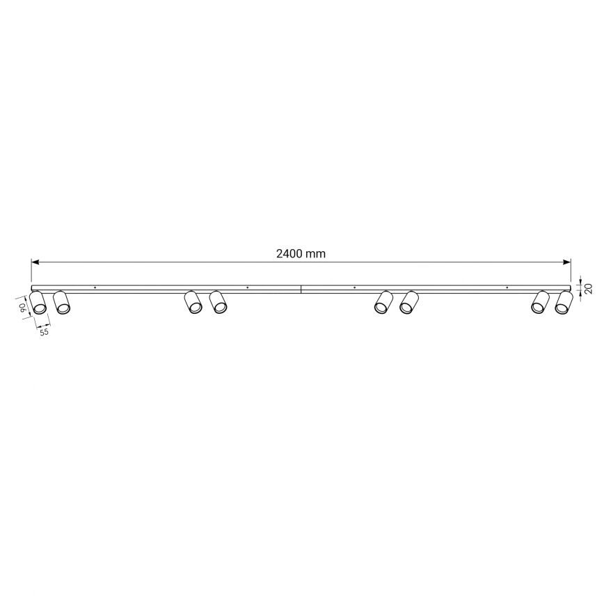 BRILAGI - Takspot SELE LONG 8xGU10/30W/230V beige