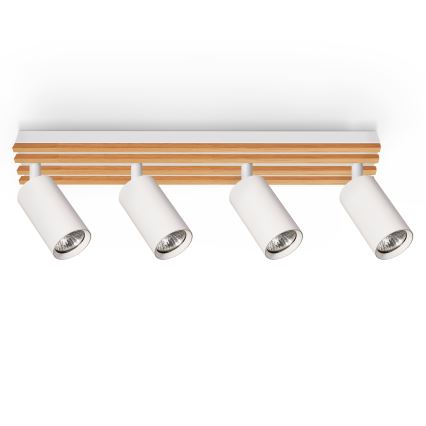 Brilagi - Takspot SELE WOOD 4xGU10/30W/230V vit/trä