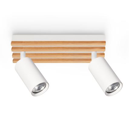 Brilagi - Takspot SELE WOOD ACOUSTIC 2xGU10/30W/230V vit/trä