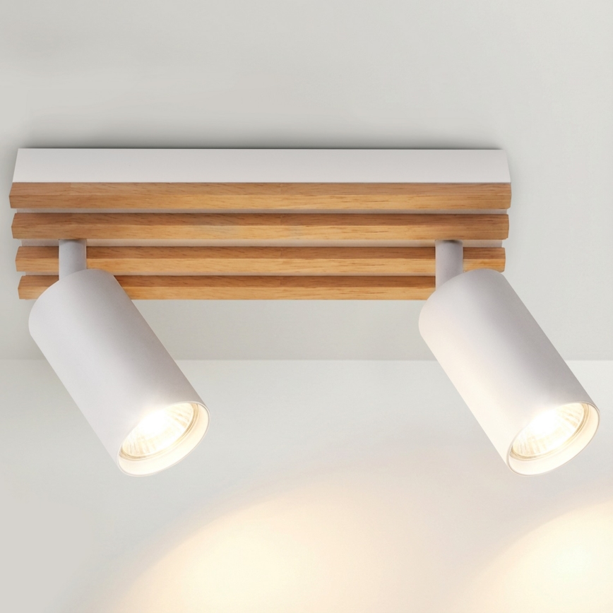 Brilagi - Takspot SELE WOOD ACOUSTIC 2xGU10/30W/230V vit/trä