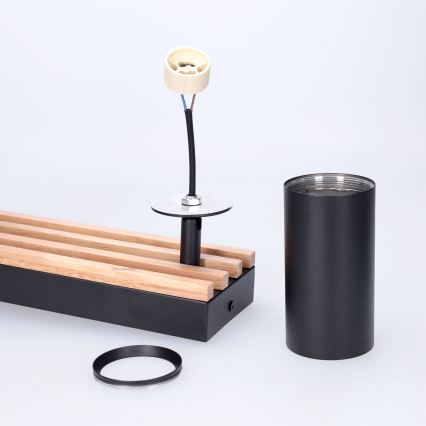 Brilagi - Takspot SELE WOOD ACOUSTIC 4x GU10/30W/230V svart/trä
