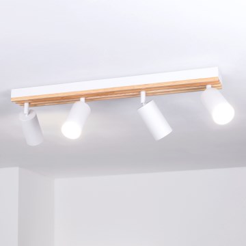 Brilagi - Takspot SELE WOOD ACOUSTIC 4xGU10/30W/230V vit/trä