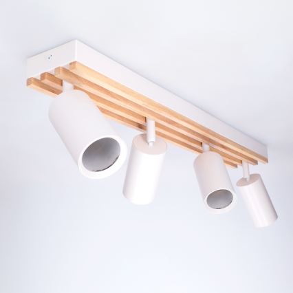 BRILAGI - Takspot SELE WOOD ACOUSTIC 4xGU10/30W/230V vit/trä
