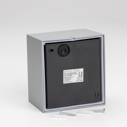 Brilagi - LED Utomhus Vägglampa med Sensor TERNI LED/12W/230V grå IP44