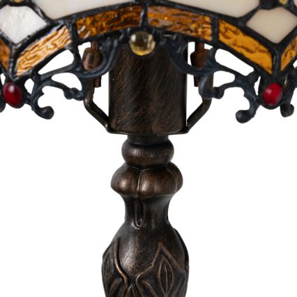 Brilagi - Tiffany-bordslampa i glasmosaik ELFENBEN 1xE27/60W/230V