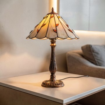 Brilagi - Tiffany-bordslampa i glasmosaik FOLIA 2xE27/60W/230V