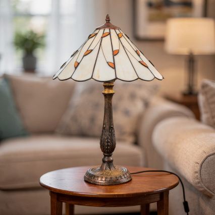 Brilagi - Tiffany-bordslampa i glasmosaik FOLIA 2xE27/60W/230V