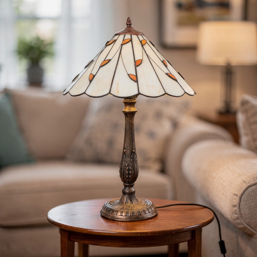 Brilagi - Tiffany-bordslampa i glasmosaik FOLIA 2xE27/60W/230V