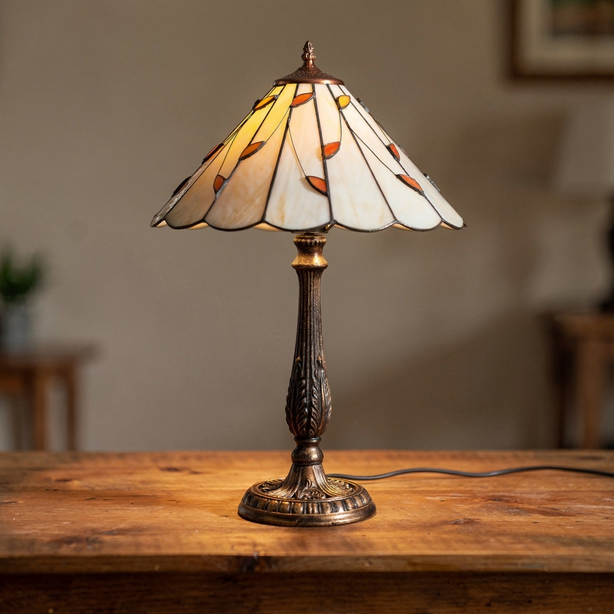 Brilagi - Tiffany-bordslampa i glasmosaik FOLIA 2xE27/60W/230V