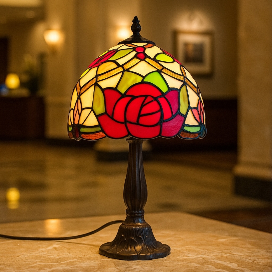 Brilagi - Tiffany bordslampa i glasmosaik GARLAN 1xE14/40W/230V