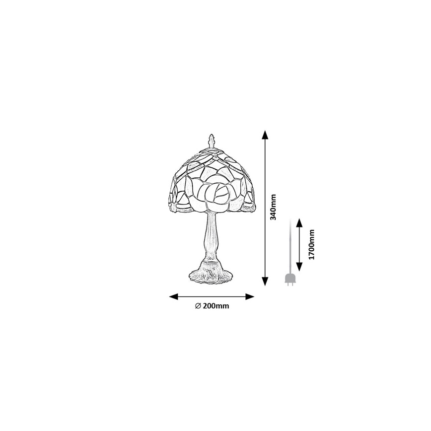 Brilagi - Tiffany bordslampa i glasmosaik GARLAN 1xE14/40W/230V