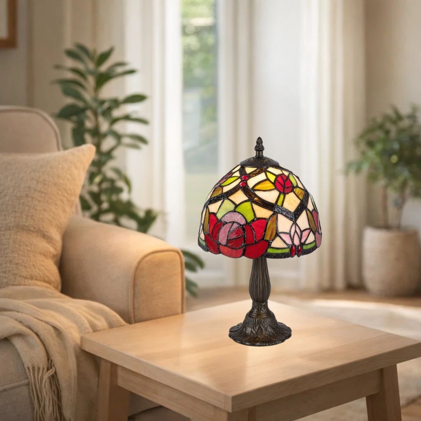 Brilagi - Tiffany bordslampa i glasmosaik GARLAN 1xE14/40W/230V