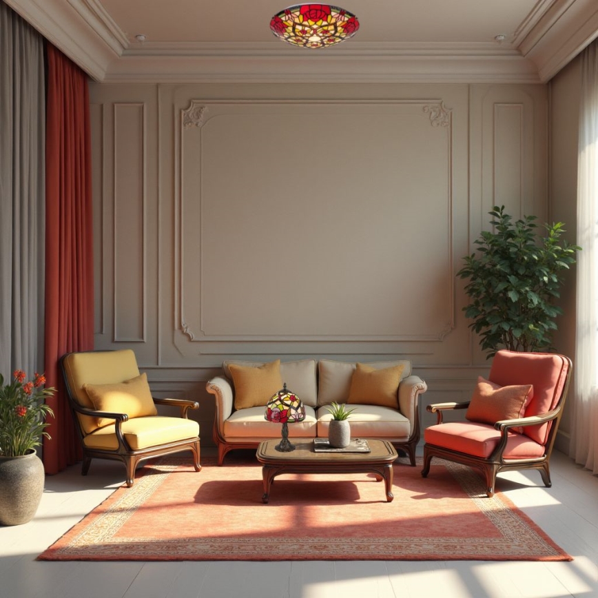 Brilagi - Tiffany bordslampa i glasmosaik GARLAN 1xE14/40W/230V