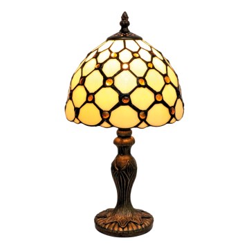 BRILAGI - Tiffany bordslampa i glasmosaik IVORY SMOOTH 1xE27/60W/230V