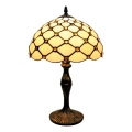 BRILAGI - Tiffany bordslampa i glasmosaik IVORY SMOOTH 1xE27/60W/230V