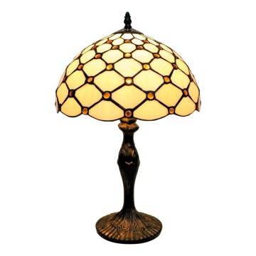 BRILAGI - Tiffany bordslampa i glasmosaik IVORY SMOOTH 1xE27/60W/230V