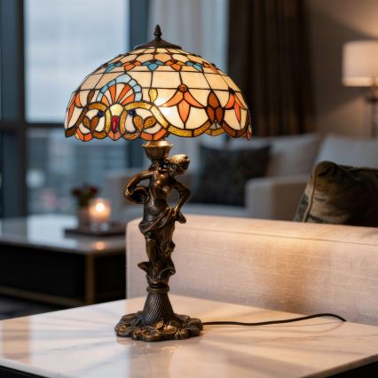 Brilagi - Tiffany-bordslampa i glasmosaik MIRABELLA 1xE27/60W/230V