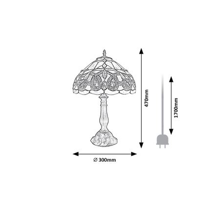 Brilagi - Tiffany-bordslampa LUISA 1xE27/40W/230V