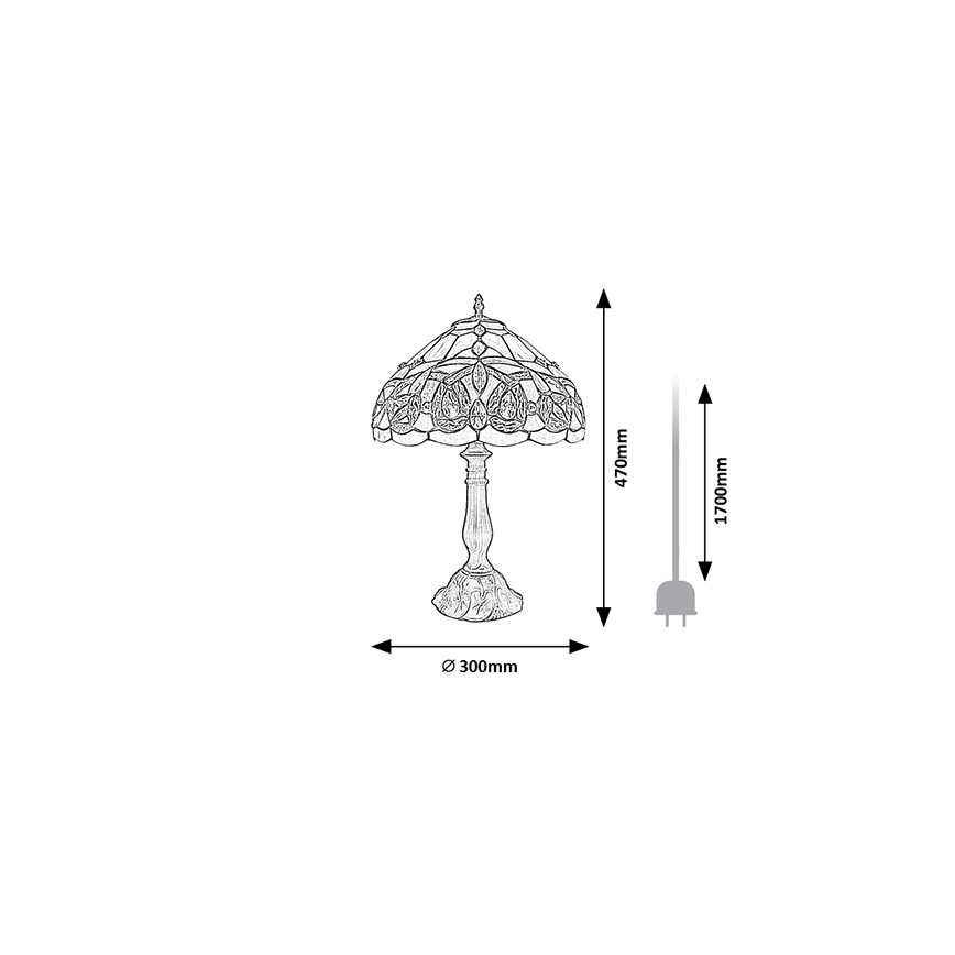 Brilagi - Tiffany-bordslampa LUISA 1xE27/40W/230V