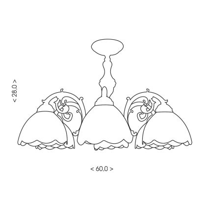 Brilagi - Tiffany-glas takplafond SIENNA 6xE27/60W/230V Ø 60 cm