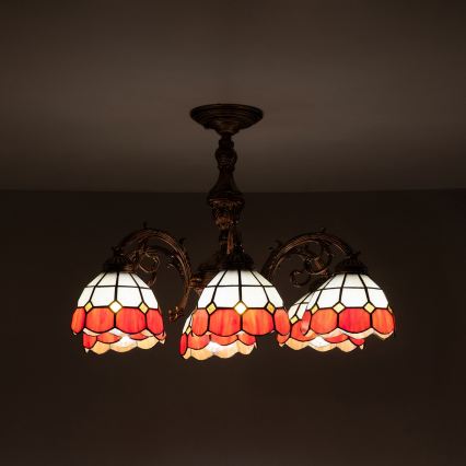 Brilagi - Tiffany-glas takplafond SIENNA 6xE27/60W/230V Ø 60 cm