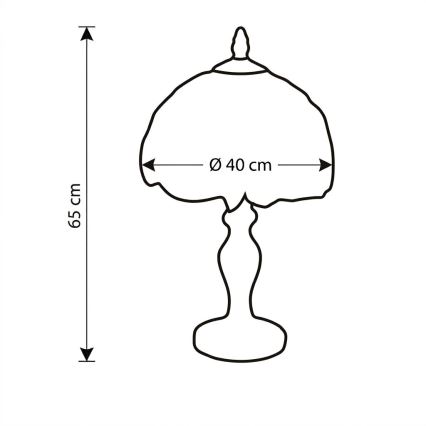 BRILAGI - Tiffany glasmålad bordslampa IVORY SMOOTH 1xE27/60W/230V