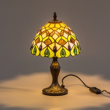 Brilagi - Tiffany-glasmosaik bordslampa MARGARET 1xE14/40W/230V