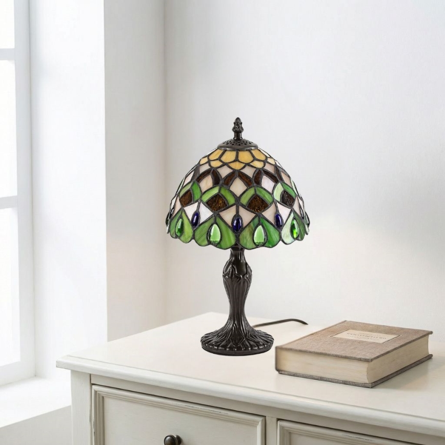 BRILAGI - Tiffany-glasmosaik bordslampa MARGARET 1xE14/40W/230V