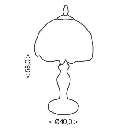 Brilagi - Tiffany glasmosaik bordslampa MIRABELLA 2xE27/60W/230V