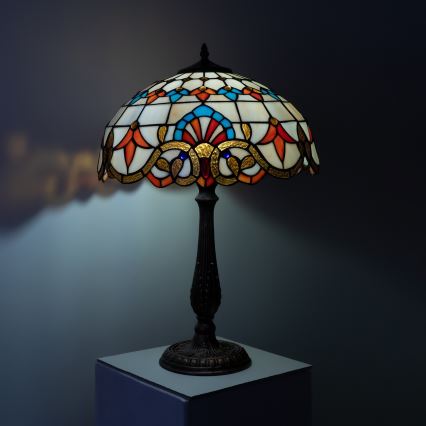 Brilagi - Tiffany glasmosaik bordslampa MIRABELLA 2xE27/60W/230V