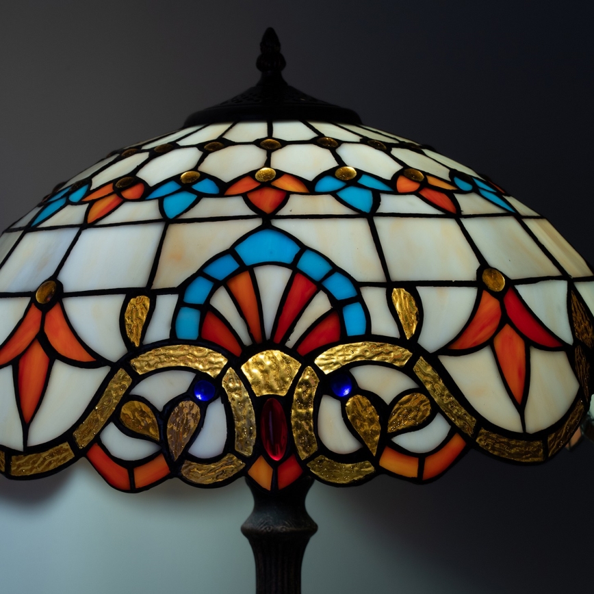 Brilagi - Tiffany glasmosaik bordslampa MIRABELLA 2xE27/60W/230V