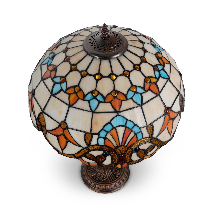 Brilagi - Tiffany glasmosaik bordslampa MIRABELLA 2xE27/60W/230V