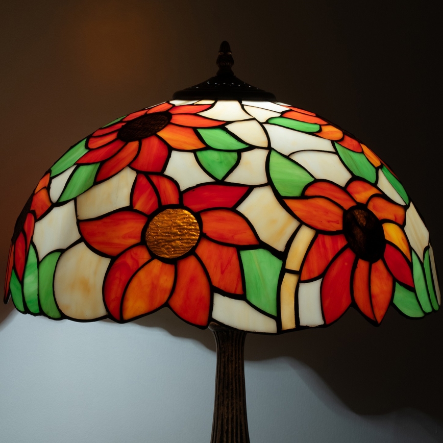 Brilagi - Tiffany glasmosaik bordslampa SUNFLOWER 2xE27/60W/230V