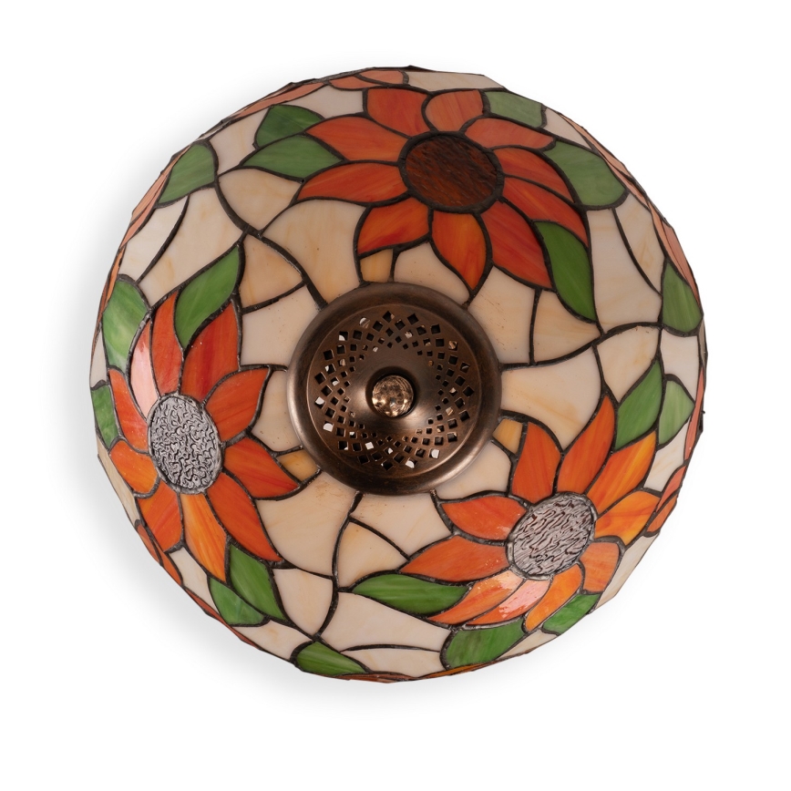 Brilagi - Tiffany glasmosaik bordslampa SUNFLOWER 2xE27/60W/230V