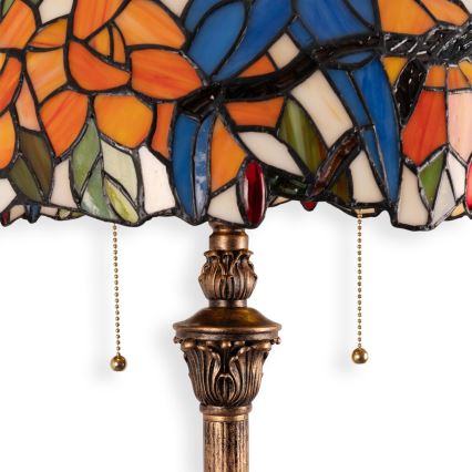 Brilagi - Tiffany-glasmosaik golvlampa JUNGLE 2xE27/60W/230V