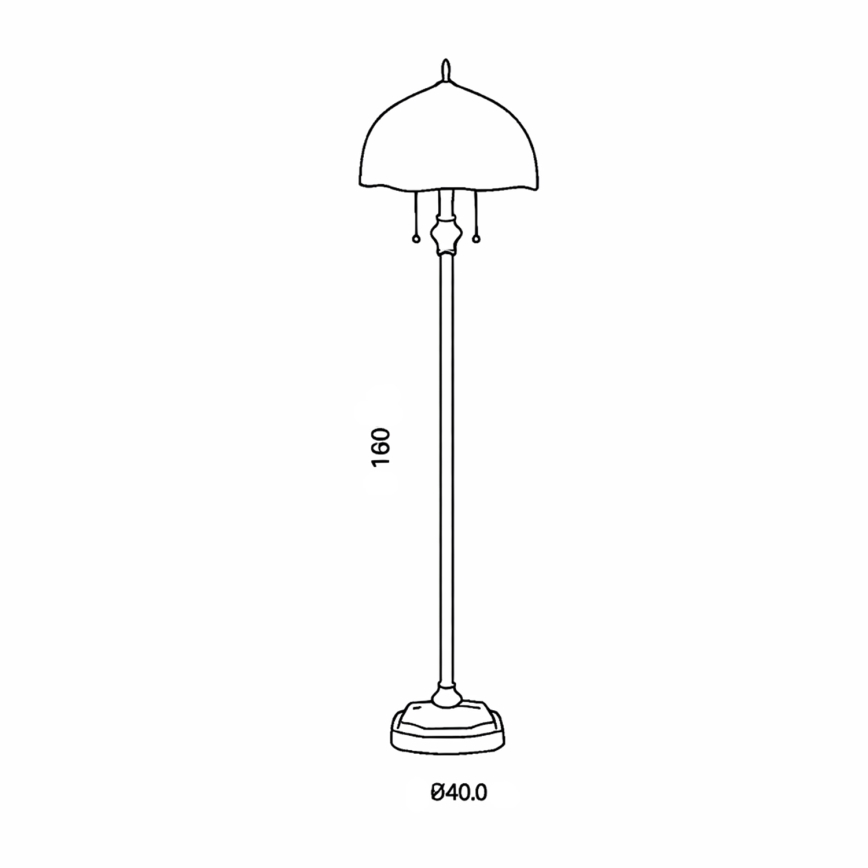 Brilagi - Tiffany-glasmosaik golvlampa JUNGLE 2xE27/60W/230V