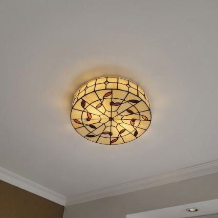 Brilagi - Tiffany glasmosaik taklampa FOLIA 3xE27/60W/230V Ø 40 cm