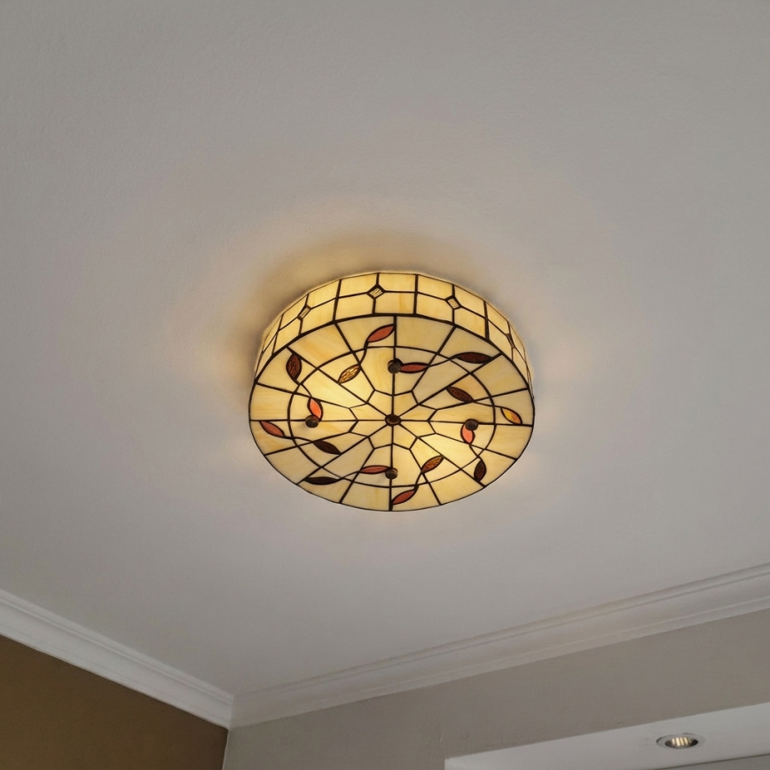Brilagi - Tiffany glasmosaik taklampa FOLIA 3xE27/60W/230V Ø 40 cm