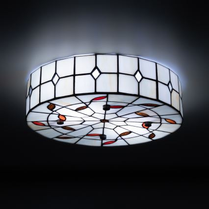 Brilagi - Tiffany glasmosaik taklampa FOLIA 3xE27/60W/230V Ø 40 cm