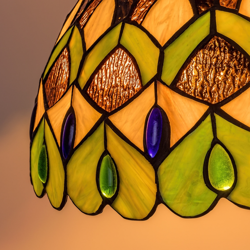 Brilagi - Tiffany glasmosaik-taklampa med kedja MARGARET 2xE27/60W/230V